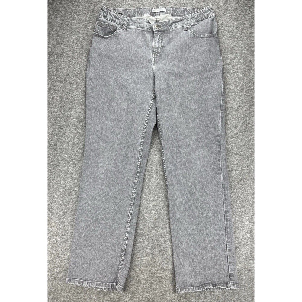 Lee Natural Fit Jeans Womens 16W Medium Gray Stretch Straight Leg Mid Rise Denim